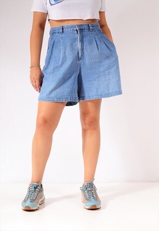VINTAGE LEE LOOSE FIT DENIM SHORTS MID-BLUE
