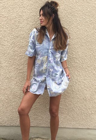 PATTERNED OVERSIZED RETRO VINTAGE UNISEX FESTIVAL SHIRT