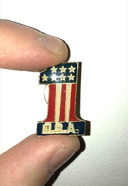 Rare Vintage 90s USA American Pin Badge America Flag One