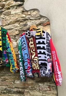 Reworked Football Scarf Colourful Jacket
