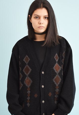 90'S RETRO CHUNKY DADS KNIT CARDIGAN