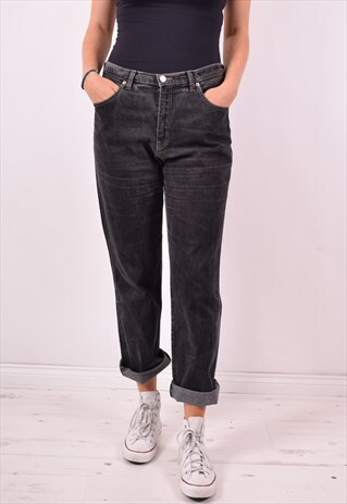 ARMANI WOMENS VINTAGE JEANS W34 L29 BLACK 90S