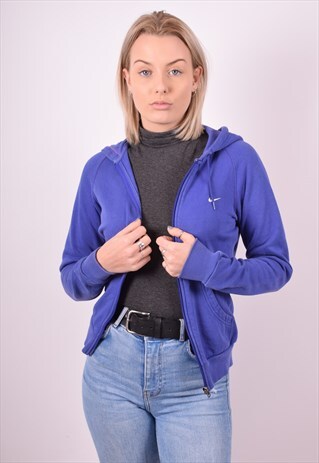 NIKE WOMENS VINTAGE HOODIE JACKET SMALL PURPLE 90S