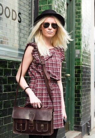 VINTAGE COCO LEATHER MESSENGER SATCHEL