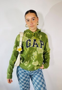 Y2K Gap Tie Dye Embroidered Green Hoodie