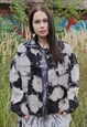 TIE-DYE DENIM JACKET PUNK PAINT SPLATTER JEAN COAT IN GREY