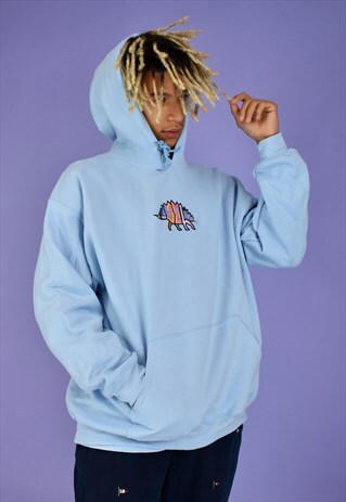 G&G UNISEX BABY BLUE PASTEL DINO HOOD