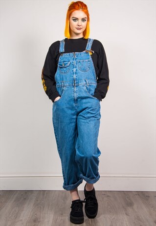 VINTAGE 90'S BLUE DENIM STRAIGHT LEG DUNGAREES