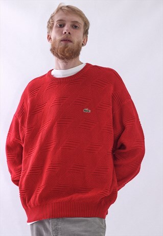VINTAGE MENS LACOSTE LOGO KNIT JUMPER SWEATER