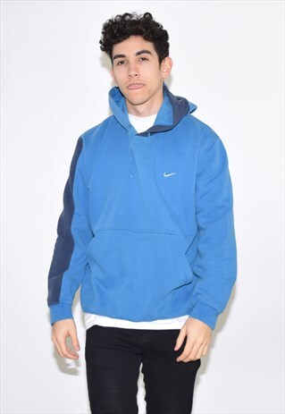 VINTAGE 90S BLUE NIKE HOODIE SWEATSHIRT
