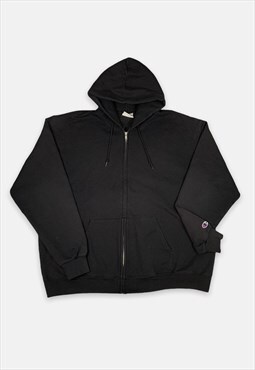 Vintage Champion black embroidered zip hoodie