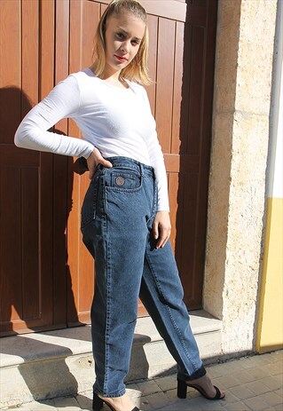 BLACK GREY WASH HIGH WAISTED MOM JEANS