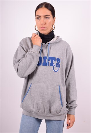 NFL WOMENS VINTAGE HOODIE JUMPER XXL GREY 90'S