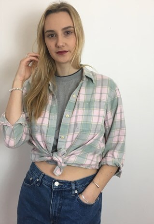 VINTAGE LUMBERJACK CHECKED RALPH LAUREN FLANNEL SHIRT PINK