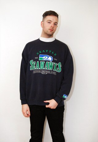 SEAHAWKS SWEATSHIRT (2XL) VINTAGE 90S JUMPER SWEATER TOP