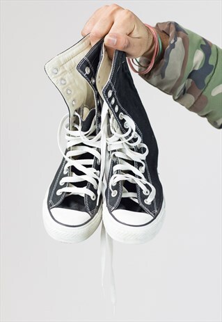 VINTAGE CONVERSE BLACK HIGH-TOP TRAINERS