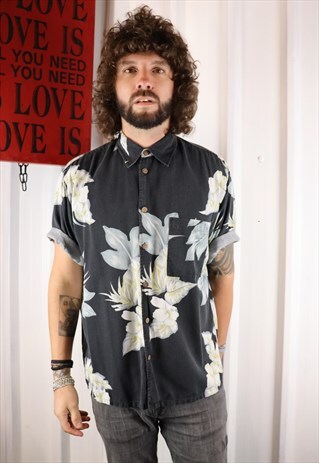 VINTAGE CRAZY PATTERN OVERSIZED SHORT SLEEVED SHIRT