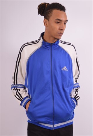 VINTAGE ADIDAS TRACKSUIT TOP JACKET BLUE