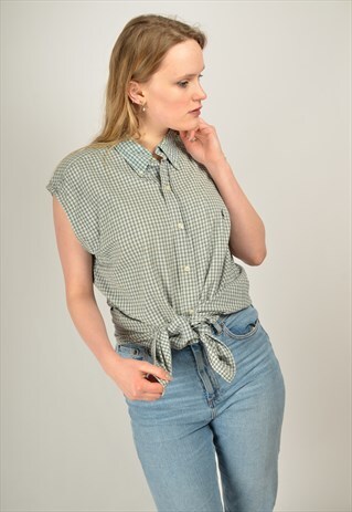 VINTAGE POLO RALPH LAUREN SLEEVELESS CHECK SHIRT