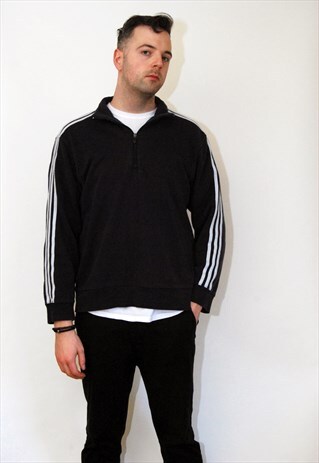 ADIDAS 1/4 ZIP PULLOVER (M) VINTAGE SWEATSHIRT JUMPER TOP 90