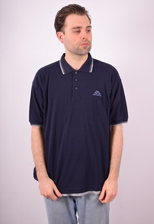KAPPA MENS VINTAGE POLO SHIRT XL BLUE 90S
