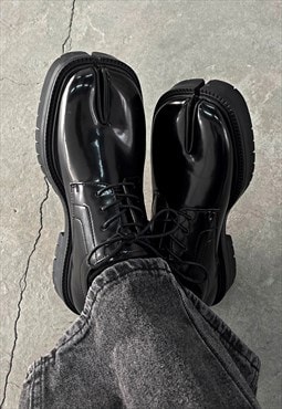 Platform Tabi shoes split toe platform boots edgy brogues 