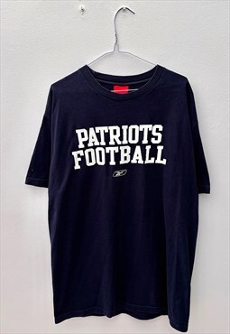 Early 00s Reebok New England patriots blue T-shirt large 