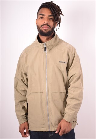 DIADORA MENS VINTAGE JACKET LARGE BROWN 90S