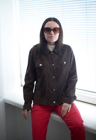 VINTAGE 80'S BROWN SUEDE LOOKS JACKET