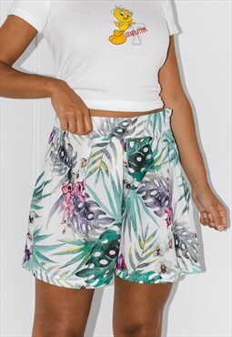 Y2K Palm Tree Short With Tropical Print