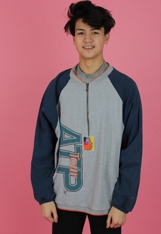 GREY & BLUE ADIDAS ATP TOUR SWEATSHIRT