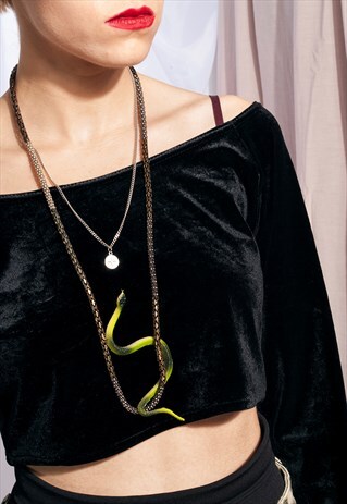 REWORKED VINTAGE SILVER SNAKE NECKLACE