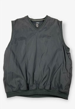Vintage IZOD Sleeveless Windbreaker Jacket Black L BV17938