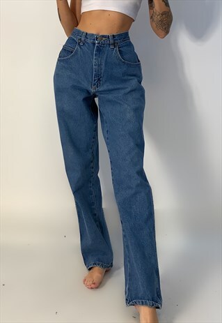 STRAIGHT LEG BLUE VINTAGE DENIM STRAIGHT LEG JEANS