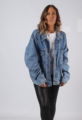 DENIM JACKET OVERSIZED FITTED VINTAGE UK 20 (CVDM)