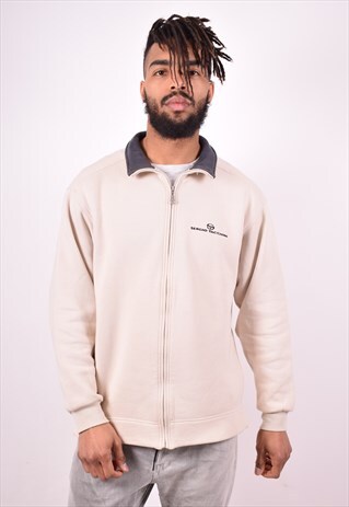SERGIO TACCHINI MENS VINTAGE TRACKSUIT TOP JACKET MEDIUM BEI