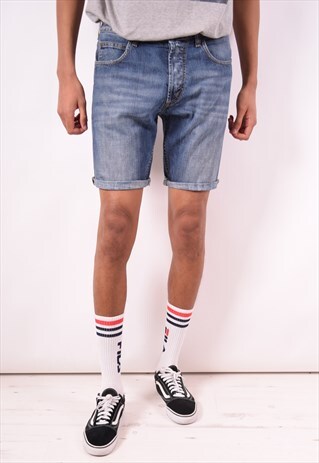 LEE MENS VINTAGE DENIM SHORTS W34 BLUE 90S