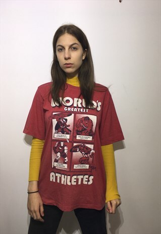 VINTAGE 90' AMAZING UNISEX RED COOL T-SHIRT