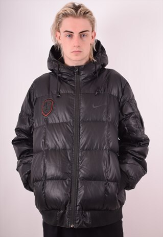 NIKE MENS VINTAGE PADDED JACKET XL BLACK 90S