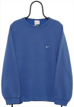 Vintage Nike 90s Logo Blue Sweatshirt Mens