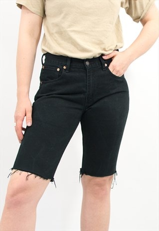 LEVI'S VINTAGE DENIM SHORTS IN BLACK CUT OFF