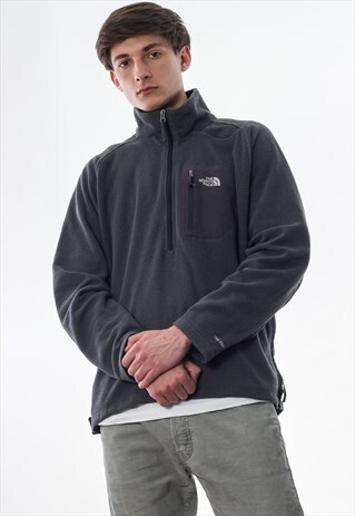 VINTAGE THE NORTH FACE PULLOVER JACKET PILE GREY