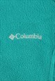 COLUMBIA 90'S SPELLOUT LOGO ZIP UP FLEECE LARGE TURQUOISE BL