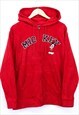 Vintage Disney Mickey Mouse Fleece Hoodie Red With Print 