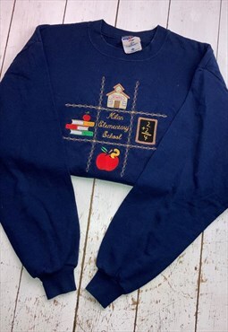 vintage 90s embroidered milan elementary school jumper