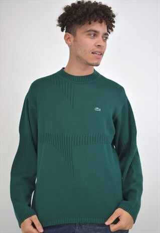 VINTAGE 90S LACOSTE GREEN KNITTED SWEATER