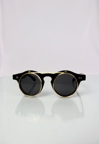 PLASTIC FLIP UP RETRO SUNGLASSES