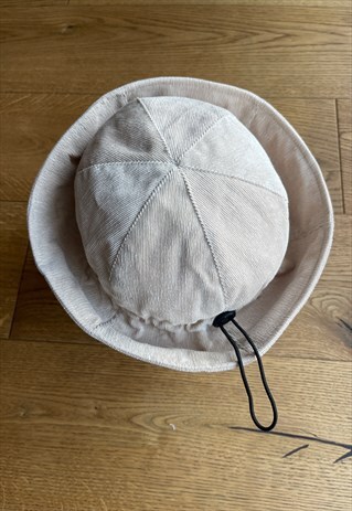 Beige Corduroy Bucket Hat