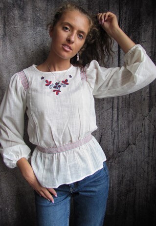 VINTAGE 1970S PRAIRIE HIPPIE TOP
