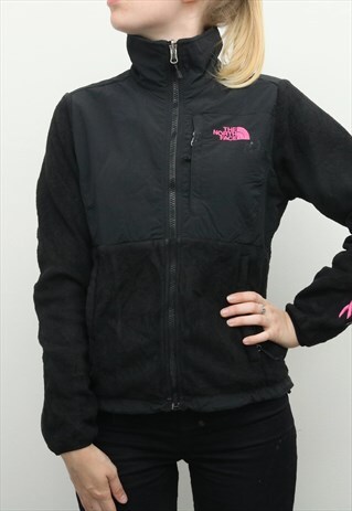 THE NORTH FACE - BLACK AND PINK DENALI FLEECE - XSMALL